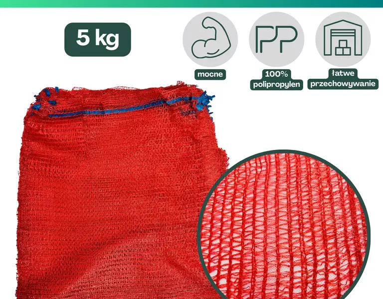 Worki raszlowe 5kg czerwone 5 szt