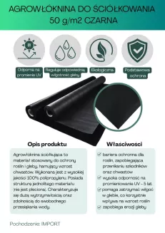 Agrowłóknina czarna 50g/m2 1,2x10m - 2