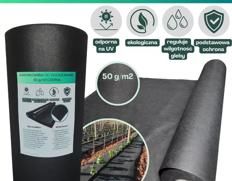 Agrowłóknina czarna 50g/m2 1,2x10m