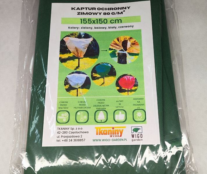 Zimowy kaptur ochronny Agro-worek oliwkowy 155x150cm 5 szt