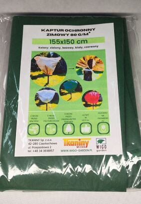 Zimowy kaptur ochronny Agro-worek oliwkowy 155x150cm 5 szt