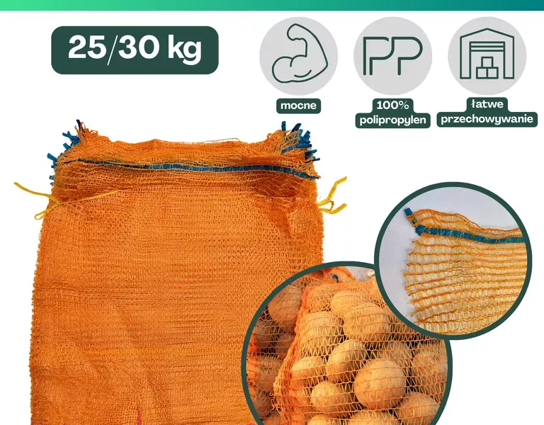 Worki raszlowe 25kg jasny oranż 100 szt