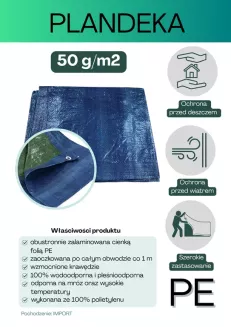 Plandeka PE 50g/m2 3x4m - 2