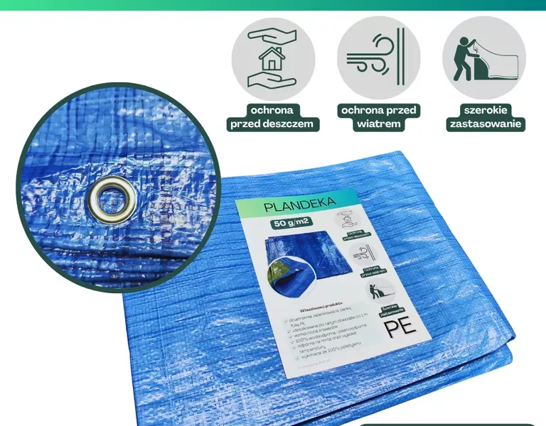 Plandeka PE 50g/m2 3x4m