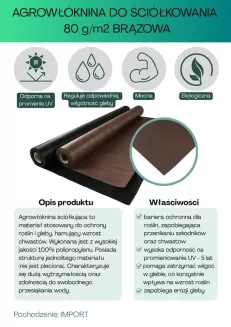 Agrowłóknina brązowa 80g/m2 1,2x100m - 2