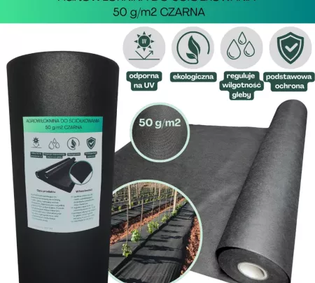 Agrowłóknina czarna 50g/m2 3,2x100m
