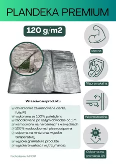 Plandeka PE PROFI 120g/m2 6x12m - 2