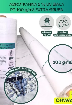 Agrotkanina biała 100g/m2 1,2x50m EXTRA GRUBA