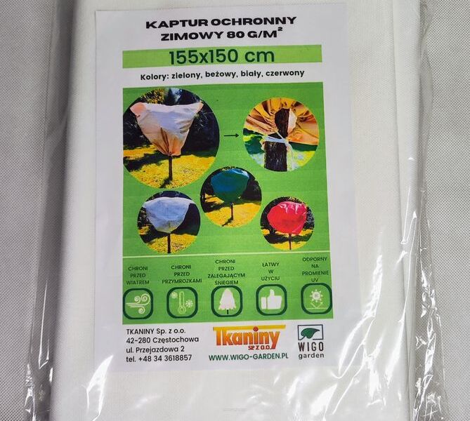 Zimowy kaptur ochronny Agro-worek biały 155x150cm 1 szt