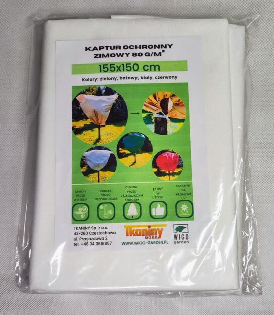 Zimowy kaptur ochronny Agro-worek biały 155x150cm 1szt