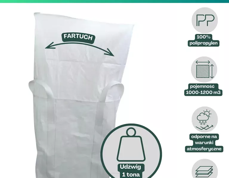 BIG-BAG ECO 91x91x120cm góra fartuch płaskie dno 1 szt