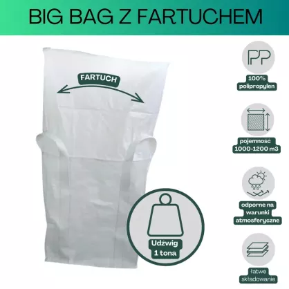Big bag ECO 91x91x120 góra fartuch płaskie dno 1 szt