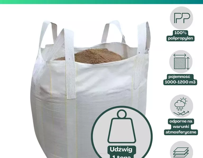 BIG-BAG ECO 90x90x150cm płaskie dno góra otwarta 1 szt