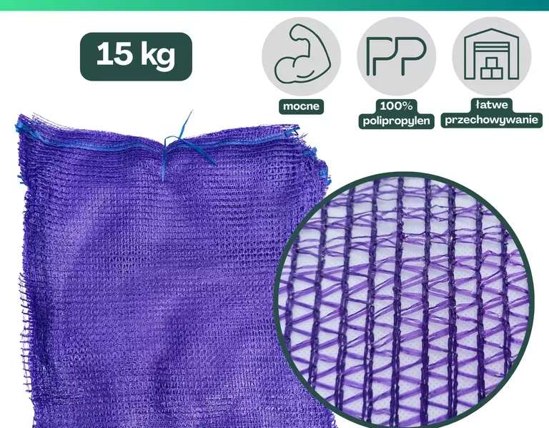 Worki raszlowe 15kg fioletowe 25 szt