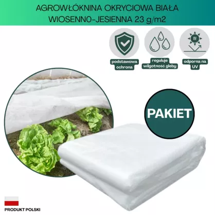 Agrowłóknina biała Plantex 23g/m2 160cm 25mb