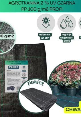 Agrotkanina czarna 100g/m2 2,1x20m PROFI