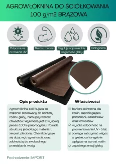 Agrowłóknina brązowa 100g/m2 2x50m - 2