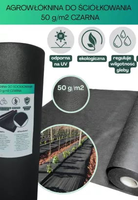 Agrowłóknina czarna 50g/m2 1,6x100m