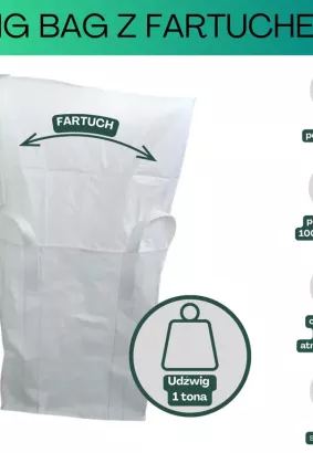 BIG-BAG ECO 90x90x160cm góra fartuch komin wysyp 1 szt