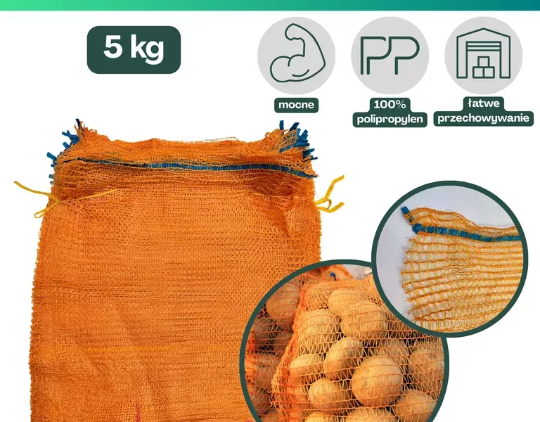 Worki raszlowe 5kg pomarańczowe 10 szt