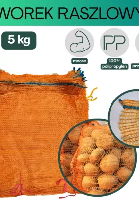 Worki raszlowe 5kg pomarańczowe 10 szt