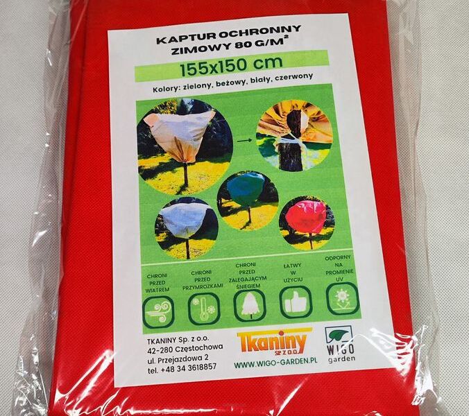 Zimowy kaptur ochronny Agro-worek czerwony 155x150cm 1 szt