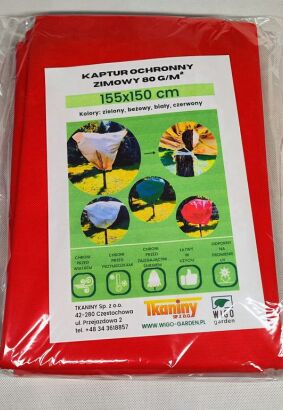 Zimowy kaptur ochronny Agro-worek czerwony 155x150cm 1 szt