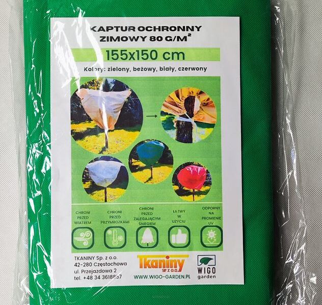 Zimowy kaptur ochronny Agro-worek zielony 155x150cm 1 szt