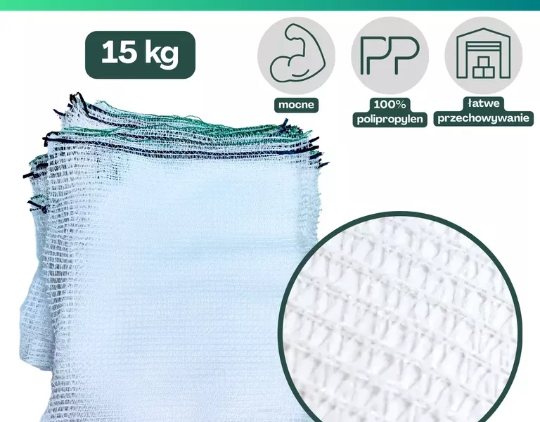 Worki raszlowe 15kg białe 25 szt