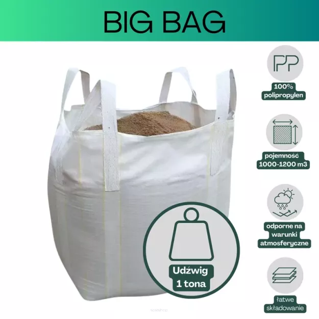 Big bag ECO 90x90x120 płaskie dno góra otwarta 1 szt