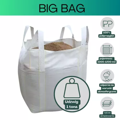Big bag ECO 90x90x120 płaskie dno góra otwarta 1 szt