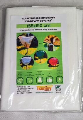 Zimowy kaptur ochronny Agro-worek biały 155x150cm 5 szt