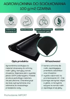 Agrowłóknina czarna 100g/m2 3,2x50m - 2