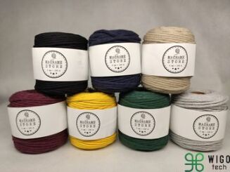 Sznurek do makramy bawełniany bordowy 5MM/100m - 2
